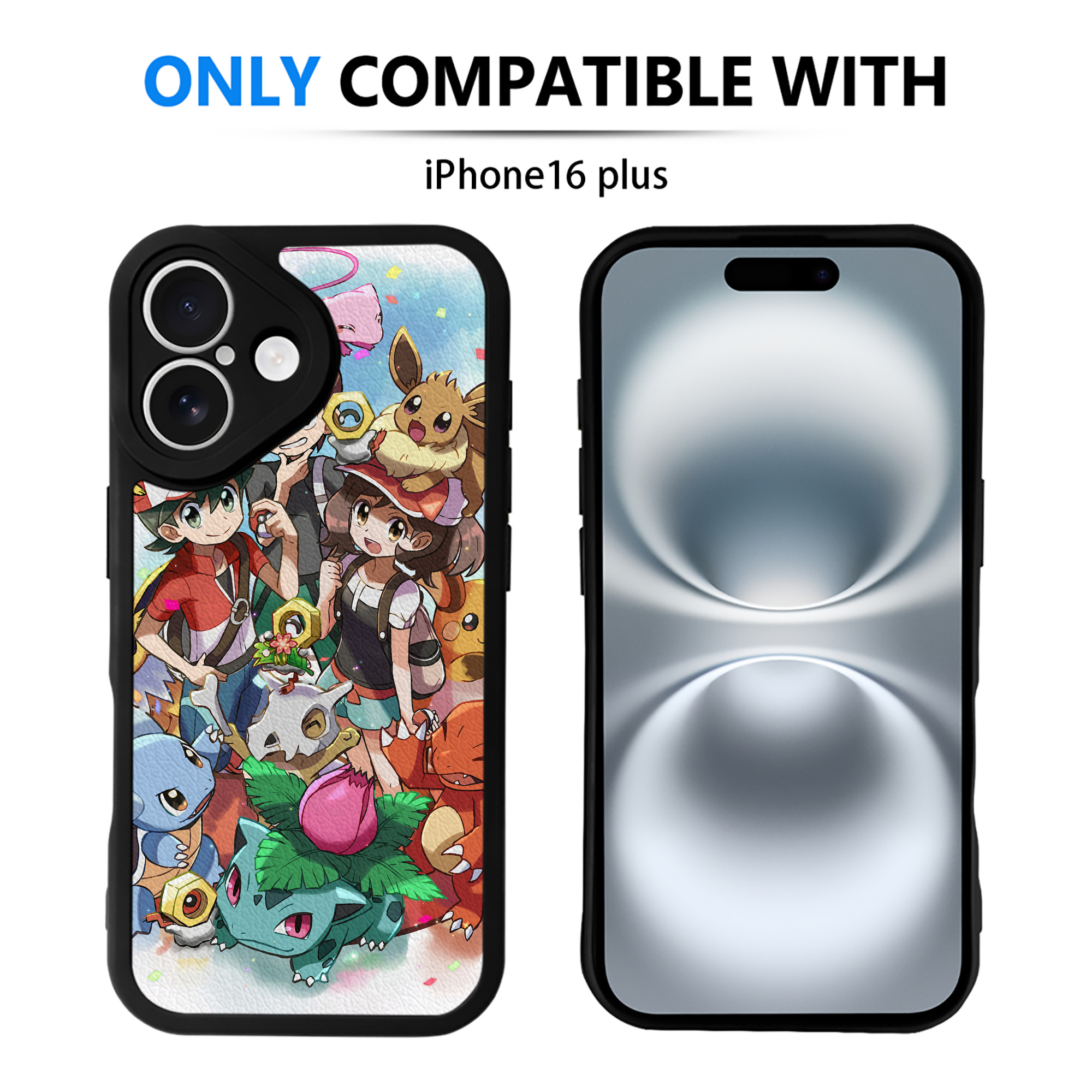 （画像用） ポケットモンスター Pokémon 【iPhone 16シリーズ対応】シリコンスマホケース（レザー調） 材質：シリコン